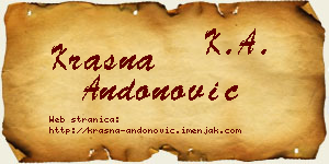 Krasna Andonović vizit kartica